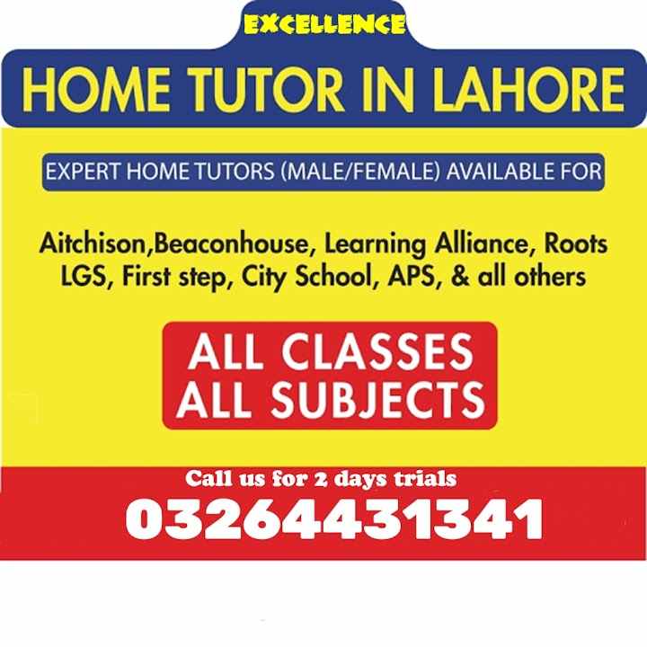 Male/Female Home Tutors Lahore Home Tutors in Lahore