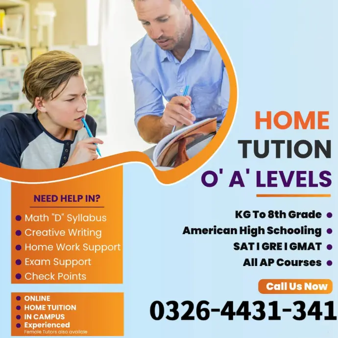 Male/Female Home Tutors dha Lahore Home Tutors in DHA Lahore